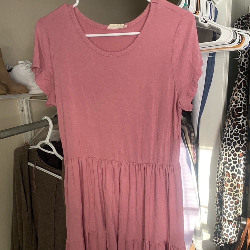 Pink ruffled dress